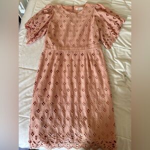 Rachel Parcell Blush Lace Midi Dress
